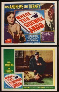 8r244 WHERE THE SIDEWALK ENDS 8 LCs R55 Dana Andrews, pretty Gene Tierney, Otto Preminger noir!