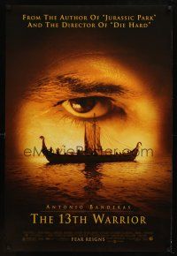 8s004 13th WARRIOR DS 1sh '99 extreme c/u of Antonio Banderas' eye, directed by Michael Crichton!