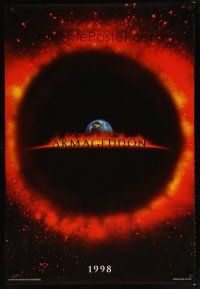 8s041 ARMAGEDDON teaser DS 1sh '98 Bruce Willis, Ben Affleck, Billy Bob Thornton, Liv Tyler