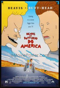 8s081 BEAVIS & BUTT-HEAD DO AMERICA advance DS 1sh '96 Mike Judge MTV cartoon!