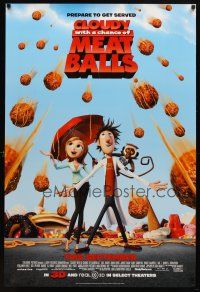 8s183 CLOUDY WITH A CHANCE OF MEATBALLS advance DS 1sh '09 Bill Hader, Anna Faris, cute animation!