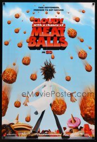 8s184 CLOUDY WITH A CHANCE OF MEATBALLS teaser DS 1sh '09 Bill Hader, Anna Faris, cute animation!
