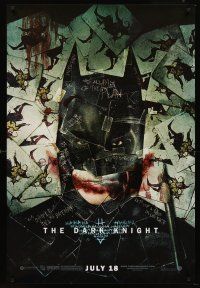 8s206 DARK KNIGHT wilding 1sh '08 cool playing card collage of Christian Bale as Batman!