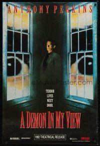8s220 DEMON IN MY VIEW video 1sh '92 Petra Haffter, creepy image of Anthony Perkins!