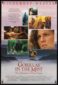 8s327 GORILLAS IN THE MIST DS 1sh '88 Sigourney Weaver as Dian Fossey, in the jungle!
