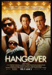 8s349 HANGOVER advance DS 1sh '09 Bradley Cooper, Ed Helms, Zach Galifianakis!