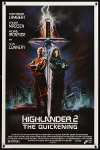 8s370 HIGHLANDER 2 1sh '91 great artwork of immortals Christopher Lambert & Sean Connery!