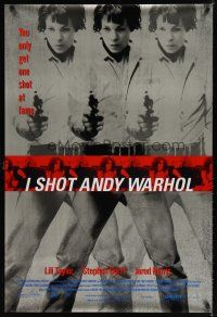 8s403 I SHOT ANDY WARHOL 1sh '96 cool multiple images of Lili Taylor pointing gun!