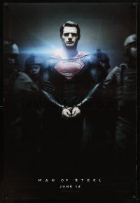 8s506 MAN OF STEEL teaser DS 1sh '13 Henry Cavill in the title role as Superman in handcuffs!