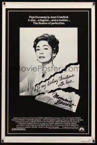 8s524 MOMMIE DEAREST 1sh '81 great portrait of Faye Dunaway as Joan Crawford!