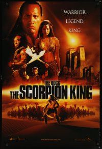 8s633 SCORPION KING int'l teaser DS 1sh '02 The Rock is warrior,legend,king, Michael Clarke Duncan!
