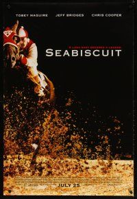 8s639 SEABISCUIT advance DS 1sh '03 horse racing jockey Tobey McGuire & most famous underdog!
