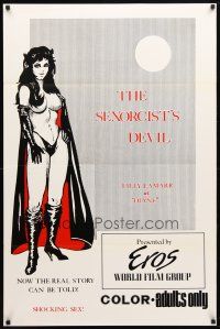 8s655 SEXORCIST'S DEVIL 1sh '74 Ray Dennis Steckler, artwork of sexy woman in cape!