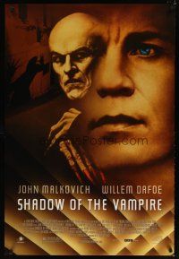 8s657 SHADOW OF THE VAMPIRE 1sh '00 art of John Malkovich as F.W. Murnau, Willem Dafoe!