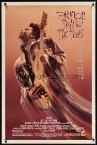 8s676 SIGN 'O' THE TIMES 1sh '87 rock and roll concert, great image of Prince w/guitar!