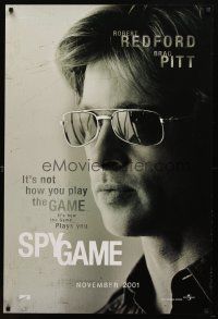 8s718 SPY GAME teaser DS 1sh '01 cool close-up of Brad Pitt in shades!