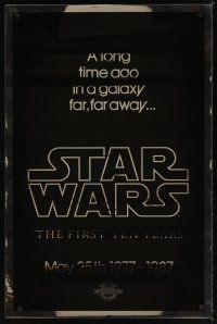 8s741 STAR WARS THE FIRST TEN YEARS Kilian style A foil teaser 1sh '87 George Lucas classic sci-fi!