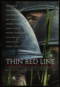8s775 THIN RED LINE style B 1sh '98 Sean Penn, Woody Harrelson & Jim Caviezel in WWII!