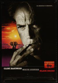8s838 WHITE HUNTER, BLACK HEART 1sh '90 super close up of Clint Eastwood as director John Huston!