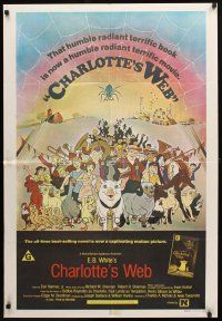 8t353 CHARLOTTE'S WEB Aust 1sh '73 E.B. White's farm animal cartoon classic!