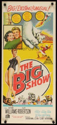 8t420 BIG SHOW Aust daybill '61 stone litho of sexy Esther Williams & Cliff Robertson at circus!
