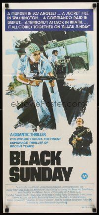 8t422 BLACK SUNDAY Aust daybill '77 Frankenheimer, Goodyear Blimp disaster at the Super Bowl!