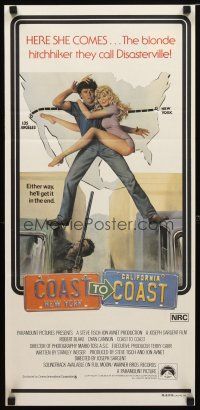 8t461 COAST TO COAST Aust daybill '80 art of Robert Blake & sexy Dyan Cannon by Lettick!