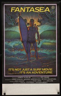 8t513 FANTASEA Aust daybill '79 cool Sharp artwork of surfer & ocean!