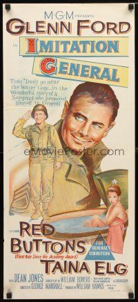 8t593 IMITATION GENERAL Aust daybill '58 soldiers Glenn Ford & Red Buttons + sexy Taina Elg!