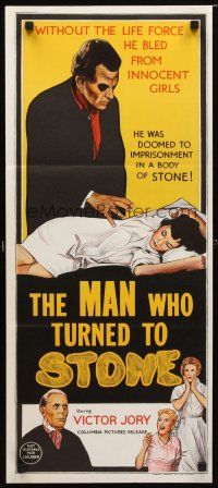 8t663 MAN WHO TURNED TO STONE Aust daybill '57 creepy Victor Jory practices unholy medicine!