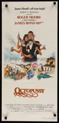 8t716 OCTOPUSSY Aust daybill '83 art of sexy Maud Adams & Moore as James Bond by Daniel Goozee!