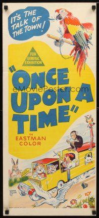 8t721 ONCE UPON A TIME Aust daybill '60s wacky cartoon art by Tyler, talk of the town!