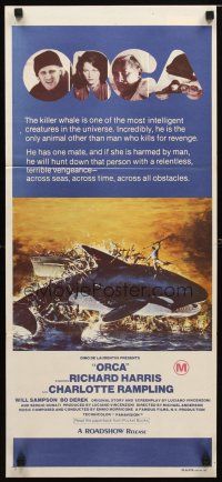 8t726 ORCA Aust daybill '77 wild artwork of attacking Killer Whale by John Berkey!