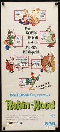 8t774 ROBIN HOOD Aust daybill '73 Walt Disney cartoon, the way it REALLY happened!