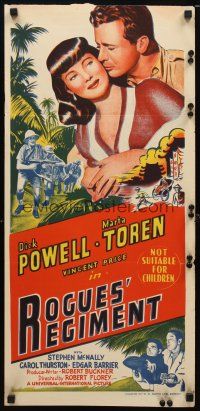 8t781 ROGUES' REGIMENT Aust daybill '48 Dick Powell, sexy Marta Toren, French Foreign Legion!