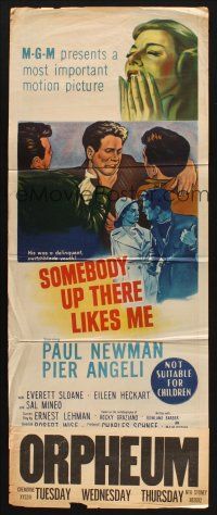 8t822 SOMEBODY UP THERE LIKES ME Aust daybill '56 Paul Newman as boxing champion Rocky Graziano!
