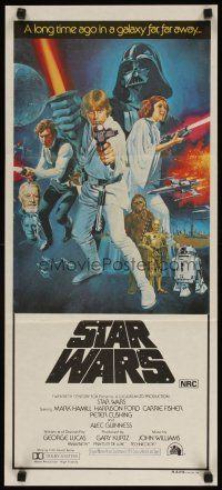 8t833 STAR WARS Aust daybill '77 George Lucas classic sci-fi epic, art by Tom William Chantrell!