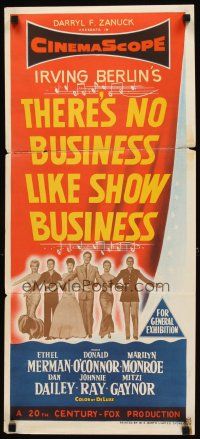 8t866 THERE'S NO BUSINESS LIKE SHOW BUSINESS Aust daybill '54 Marilyn Monroe & cast in line-up!