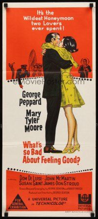 8t957 WHAT'S SO BAD ABOUT FEELING GOOD Aust daybill '68 art of George Peppard & Mary Tyler Moore!