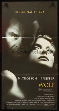 8t983 WOLF Aust daybill '94 Jack Nicholson, Michelle Pfeiffer, the animal is out!