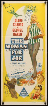 8t984 WOMAN FOR JOE Aust daybill '55 sexy full-length art of Diane Cilento, George Baker!