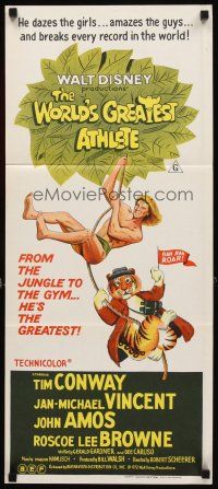 8t989 WORLD'S GREATEST ATHLETE Aust daybill '73 Walt Disney, Jan-Michael Vincent, jungle to gym!