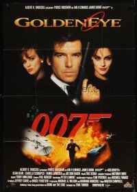 8t219 GOLDENEYE video German 33x47 '95 Pierce Brosnan as Bond, Isabella Scorupco, Famke Janssen!