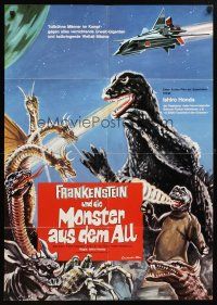 8t231 DESTROY ALL MONSTERS German '71 Ishiro Honda's Kaiju Soshingeki, Godzilla, King Ghidrah!