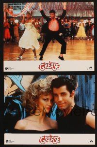 8t039 GREASE 12 French LCs R90s John Travolta & Olivia Newton-John in a most classic musical!