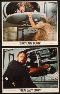 8w924 GRAY LADY DOWN 4 8x10 mini LCs '78 cool aimges of Charlton Heston, David Carradine, Ned Beatty
