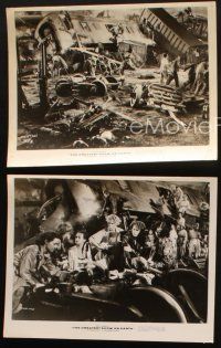 8w446 GREATEST SHOW ON EARTH 3 8x10 stills '52 Cecil B. DeMille, train wreck + circus far shot!