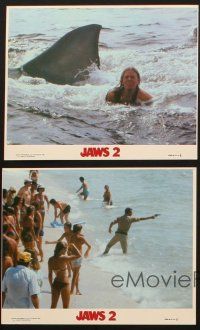8w934 JAWS 2 4 8x10 mini LCs '78 Roy Scheider with gun, Lorraine Gary, cool shark images!