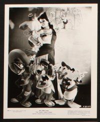 8w313 THREE CABALLEROS 6 TV 8x10 stills R60s Disney cartoon, Donald Duck, Panchito & Joe Carioca!