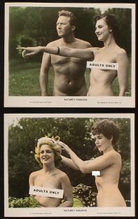 8w669 NATURE'S PARADISE 8 color 8x10 stills '60 actually filmed at a nudist colony, great images!